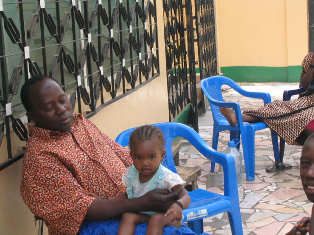 Foday Musa Suso and great-niece Aja; Suso's compound, Brikama, Gambia